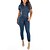 cheap Women&#039;s Jumpsuits-Women&#039;s Jumpsuit Solid Colored Button Casual Shirt Collar Street Daily Wear Short Sleeves Regular Fit Blue S M L Fall