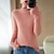 cheap Sweaters-Women&#039;s Pullover Sweater Jumper Solid Color Knitted Stylish Basic Casual Long Sleeve Sweater Cardigans Fall Winter Turtleneck Blue Blushing Pink Camel