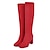 abordables Boots-Mujer Botas Regalos de San Valentín Botas de Equitación Fiesta Diario Botas hasta la rodilla Talón de bloque Dedo redondo Vintage Casual PU Cremallera Negro Rojo Azul Oscuro