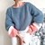 abordables Pulls-Un sweatshirt pullover Sauteur Femme Crochet Tricoter Tricoté Col Ras du Cou Rayé Intérieur du quotidien à la mode Casual Manches Longues Épaule tombante L&#039;autume L&#039;hiver Bleu S M L / Standard