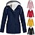 preiswerte Damen Jacken-Damen Mit Kapuze Hoodie-Jacke Fleecejacke Regenjacke Außen Winter warm halten Wasserdicht Windundurchlässig Jacke Vlies Campen und Wandern Jagd Schwarz Blau Gelb