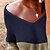 abordables Pulls-Pullover Chandail Sauteur Femme Bloc de couleur Tricoté Polyster à la mode Décontractée Flexible Standard Pull Cardigans L&#039;autume L&#039;hiver Col en V Bleu