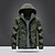 cheap Softshell, Fleece &amp; Hiking Jackets-Men&#039;s Softshell Hoodie Jacket Hiking Softshell Jacket Hiking Windbreaker Outdoor Thermal Warm Windproof Lightweight Breathable Outerwear Trench Coat Top Skiing Fishing Climbing Army Green Black Dark