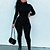 preiswerte Damen Jumpsuits-Damen Overall Einfarbig Bedruckt Alltag Ständer Strasse Freizeitskleidung Langarm Regular Fit Weiß Schwarz Grau S M L Herbst
