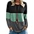 cheap Shoes &amp; Accessories-Women&#039;s Blouse Turtleneck Knitted Sweater Long Sleeves Stripe Color Block Patchwork Loose Ribbed Pullover Jumper Tops Round Neck Regular Spring &amp;  Fall Blue Blushing Pink Grey Green Beige