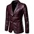 cheap Sale-Men&#039;s Blazer Faux Leather Jacket Business Causal Thermal Warm Rain Waterproof Jacket Outerwear Red Wine khaki Navy Blue