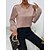 cheap Tops &amp; Blouses-Women&#039;s Shirt Blouse Black Pink Beige Print Leopard Sparkly Daily Weekend Long Sleeve Shirt Collar Streetwear Casual Regular Lantern Sleeve S