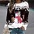 preiswerte Kapuzenpullis &amp; Sweatshirts-Weihnachts-Sweatshirt Damen Sweatshirt Pullover Zur Seite fahren Schneemann Schneeflocke Aktiv Strassenmode Weihnachten Bedruckt Hellgrün Rosa Rote Casual Sport Rundhalsausschnitt Langarm Ohne Futter