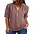 cheap Plus Size Tops-Women&#039;s Plus Size Tops Blouse Shirt Plain Long Sleeve Zipper Casual Preppy V Neck Polyester Daily Vacation Spring Summer Navy Olive Green