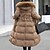 cheap Women&#039;s Coats &amp; Jackets-Women&#039;s Puffer Jacket Winter Jacket Casual Jacket Outdoor Street Daily Fall Winter Long Coat Stand Collar Regular Fit Windproof Warm Casual Jacket Long Sleeve Solid Color Beaded Full Zip Black White