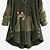 cheap Super Sale-Women&#039;s Plus Size Teddy Coat Animal Causal V Wire Long Sleeve Fall Winter Regular Green Pink Dark Gray L XL XXL 3XL 4XL