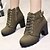 cheap Boots-Women&#039;s Boots Suede Shoes Lace Up Boots Outdoor Office Daily Booties Ankle Boots Winter Buckle Chunky Heel Round Toe Vintage Walking Suede Zipper Black Yellow Green