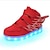 abordables Zapatos de niños-Chico Zapatillas de deporte LED Zapatos con luz Carga USB PU Zapatos de alas Niños pequeños (4-7ys) Niños grandes (7 años +) Casual Al aire libre Cinta Adhesiva LED Luminoso Blanco Negro Rojo Otoño