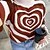 cheap Hoodies &amp; Sweatshirts-Women&#039;s Pullover Sweater Pullover Jumper Jumper Knit Print Turtleneck Heart Birthday Holiday Stylish Casual Fall Winter Green Blue S M L / Cotton / Long Sleeve / Regular Fit / Cotton