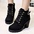 cheap Boots-Women&#039;s Boots Suede Shoes Lace Up Boots Outdoor Office Daily Booties Ankle Boots Winter Buckle Chunky Heel Round Toe Vintage Walking Suede Zipper Black Yellow Green