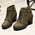 abordables Boots-Mujer Botas Zapatos de gamuza Botas con cordones Exterior Oficina Diario Botines Botines Invierno Hebilla Tacón Cuadrado Dedo redondo Vintage Zapatos de Paseo Ante Cremallera Negro Amarillo Verde