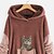 cheap Coats &amp; Trench Coats-Women&#039;s Plus Size Animal Cat Home Daily Pink Green Dark Gray Teddy Casual Hooded Long Sleeve Micro-elastic Spring Fall Winter