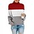 abordables Sweaters &amp; Cardigans-Chandail Pullover Sauteur Femme Rayé Tricoté Coton à la mode Décontractée Flexible Standard Pull Cardigans L&#039;autume L&#039;hiver Col Roulé Bleu Noir Kaki