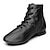 abordables Otros-Mujer Zapatos de Jazz Salón Zapatos de Salsa Baile en línea Botas Tacón Plano Negro Cordones