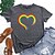 abordables Camiseta-Mujer Camiseta Camiseta burdeos 100% Algodón Graphic Arco iris Corazón Negro Verde Claro Rosa Estampado Manga Corta Hogar Diario Vintage Básico Escote Redondo Ajuste regular