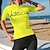 preiswerte Fahrradbekleidung-21Grams Damen Radtrikot fahrradbekleidung Fahrradtrikot Fahhrad T-Shirt Trikot Shirt mit 3 Gesäßtaschen Rutschfest Sonnenschutz Schnelles Trocknung Atmungsaktiv MTB Mountain Rennrad Grün Gelb