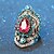 billige Women&#039;s Accessories-longrui an n retro forgyldt blå diamantring med pink diamant rubinring