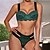 cheap Sleep &amp; Lounge-Women&#039;s Lace Bras Double Strap Adjustable V Neck 3/4 Cup Breathable Hook &amp; Eye Lace Pure Color Nylon Date Casual Daily 1 set Sexy Green / Bra &amp; Panty Set