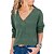 cheap Women&#039;s Sweaters-Women&#039;s Pullover Sweater Jumper Knit Knitted V Neck Solid Color Daily Casual Fall Winter Green White S M L / Cotton / Long Sleeve / Loose / Cotton