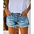 baratos Shorts-Mulheres Calção Normal Denim Tecido Azul Claro Moda Cintura Média Curto Casual Final de semana Verão Primavera &amp; Outono