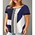 cheap Plus Size Tops-Women&#039;s Plus Size Tops T shirt Color Block Short Sleeve Patchwork Print Casual Daily Round Neck Cotton Blend Date Vacation Spring Summer