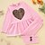cheap Hoodies-Kids Girls&#039; Clothing Set Long Sleeve 2 Pieces Black Pink Ruched Bow Print Graphic Patterned Heart Leopard Indoor Outdoor Cotton Regular Cute Sweet 3-8 Years / Spring / Summer