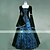 cheap Cosplay &amp; Costumes-Princess Maria Antonietta Floral Style Rococo Victorian Renaissance Cocktail Dress Dress Party Costume Masquerade Women&#039;s Lace Costume Navy Blue Vintage Cosplay 3/4 Length Sleeve Christmas Halloween