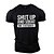 abordables T-Shirts-T-shirt de musculation gymtier pour hommes - tais-toi et accroupis - haut d&#039;entraînement de gym à manches courtes vert