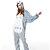 abordables Pijamas Kigurumi-Adulto Pijamas Kigurumi Búho Animal Pijamas de una pieza Vellón de Coral Azul Cosplay por Hombre y mujer Ropa de Noche de los Animales Dibujos animados Festival / Celebración Disfraces
