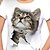 preiswerte T-Shirts &amp; Blusen für Mädchen-Mädchen 3D Tier Katze T-Shirt Kurzarm 3D-Druck Sommer Aktiv Kuschelig Polyester Kunstseide kinderkleidung 3-12 Jahre Outdoor Täglich