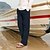 cheap Pants-Men&#039;s Azure Linen Cotton Blend Summer Beach Trousers