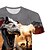 abordables T-shirts et chemises pour garçons-Enfants garçons dinosaure impression 3d t-shirt à manches courtes imprimé animal gris enfants hauts été actif vêtements quotidiens coupe régulière 4-12 ans