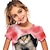 cheap Girls&#039; 3D T-shirts-Girls&#039; 3D Cat Print Polyester Short Sleeve T Shirt