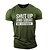 abordables T-Shirts-T-shirt de musculation gymtier pour hommes - tais-toi et accroupis - haut d&#039;entraînement de gym à manches courtes vert