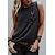 abordables Tops de mujer-Mujer Camiseta sin mangas Gato 3D Gato Gráfico Animal Escote Redondo Estampado Básico Tops Gris Oscuro