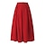 abordables Skirts-falda de mujer swing falda de trabajo maxi algodón y lino rojo negro amarillo rosa faldas bolsillo moda navidad oficina / carrera s m l