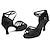 abordables Otros-Mujer Zapatos de Baile Latino Baile en línea Rendimiento Interior Baile de Salón Satén Básico Sandalia Tacones Alto Tacón Cubano Hebilla Morrón Oscuro Negro Plateado