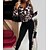 cheap Shoes &amp; Accessories-Women&#039;s Basic Leopard Sport Casual Two Piece Set Stand Collar Pant Jogger Pants Hoodie Tracksuit Pants Sets Zipper Print Tops