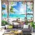billige Wall Tapestries-væg gobelin kunst tæppe gardin tæppe picnic duge hængende hjem soveværelse stue kollegie dekoration ferie landskab hav ocean strand kokosnød træ