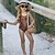 cheap Girls&#039; Swimwear-Kids Girls&#039; One Piece Swimwear Swimsuit Print Swimwear Sleeveless Leopard Brown Active Cute Outdoor Beach Bathing Suits 2-6 Years / Spring / Summer