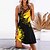 cheap Casual Dresses-Women&#039;s Mini Dress Casual Dress Black White Yellow Floral Sleeveless Summer Spring Hollow Out Stylish Lace Up Neck Vacation 2023 S M L XL XXL