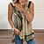 cheap Best Selling Women&#039;s Tops-Women&#039;s Tank Top Graphic Patterned Abstract Daily Weekend Sleeveless Tank Top Vest V Neck Flowing tunic Quarter Zip Print Casual Streetwear Khaki S / 3D Print