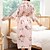 cheap Sleep &amp; Lounge-Women&#039;s 1 pc Pajamas Robes Gown Bathrobes Simple Comfort Kimono Robes Flower Silk Home Wedding Party Spa Gift Long Sleeve Print Fall Spring Belt Included White Blue / Satin