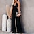 cheap Women&#039;s Jumpsuits-Women&#039;s Jumpsuit Solid Color Backless Cut Out Elegant Halter Neck Wide Leg Daily Going out Sleeveless Regular Fit Black S M L Summer / Deep U