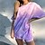 cheap Two Piece Sets-Women&#039;s T shirt Tee Shorts Sets Tie Dye Pink Blue Purple Print Short Sleeve Sport Casual Basic Crew Neck Regular Fit Fall &amp; Winter